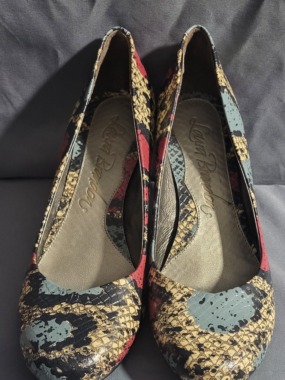 Multicolor Snake-Print Ballet Flats